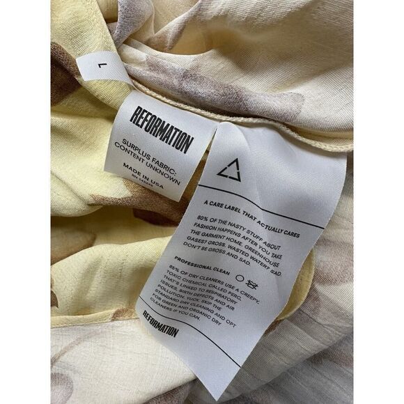 Reformation Floral Royce Wrap Maxi Dress Tuscany Yellow Size Large - Picture 11 of 12